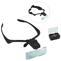 Szkło powiększające na opasce, 1X 1.5X 2X 2.5X 3.5X okulary powiększające z lampą Led 5 obiektyw, lupa podświetlana lupa okulary trzecia ręka 6